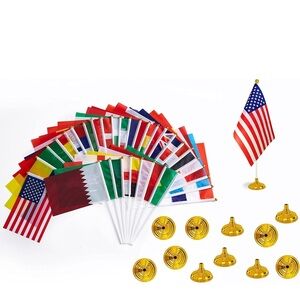 🚨LAST CHANCE🚨 Mini 32 Countries Table Flags With Stand Base Decorations